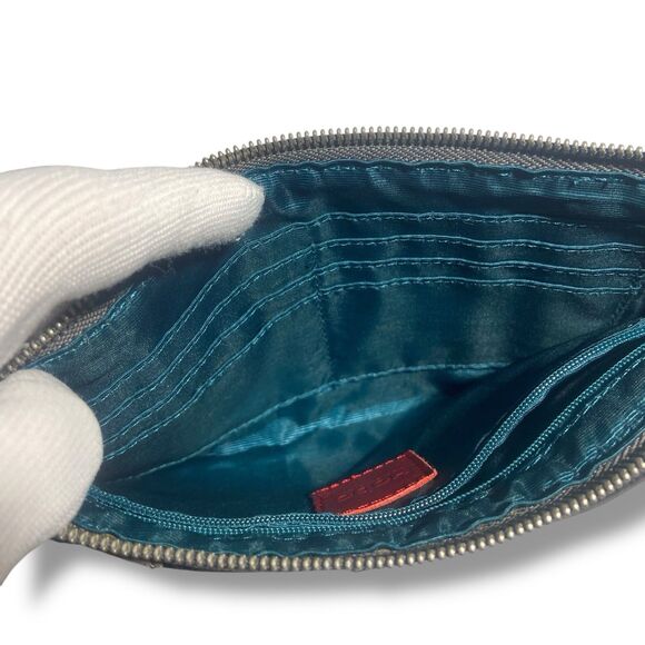 Vintage Hobo Crossbody Shoulder Bag WOC Grey Snake Print Genuine Leather 9x5 in - Picture 6 of 8